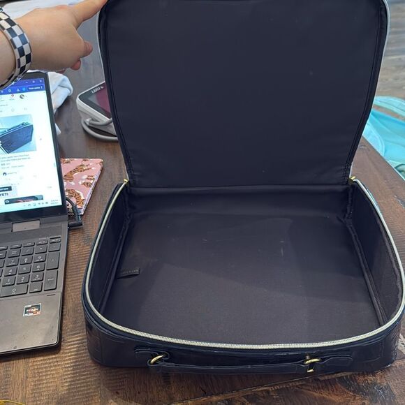 Estée Lauder Crocodile-Embossed Make-Up Travel Bag Train Case Zip - Picture 4 of 7